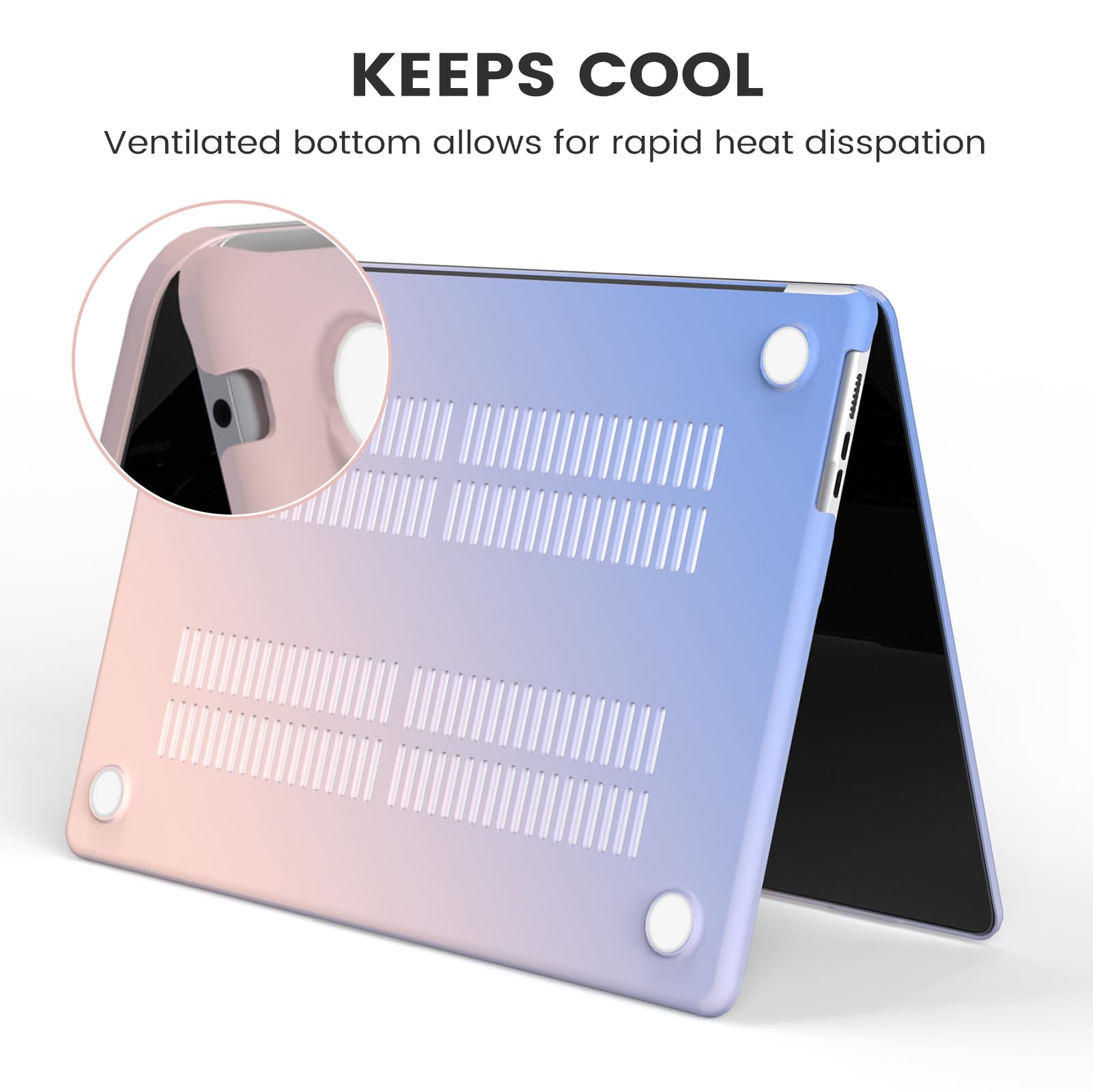 iCasso MacBook Air 15 inch Case 2023 2024 2025 Hard Shell Sleeve Bag Screen Protector Keyboard Cover Black - View 4 of 8