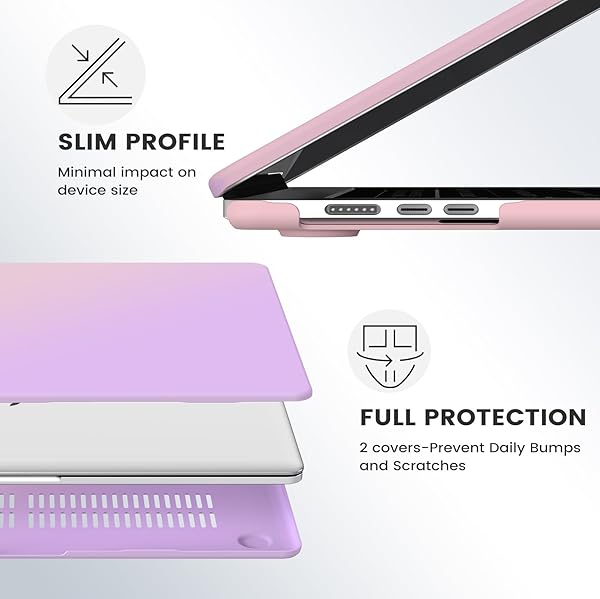 iCasso iCasso Gradient Purple Hard Shell Case and Sleeve for MacBook Air 15 inch 2023 2024 2025 with Screen Protector and Keyboard Cover - View 5 of 10