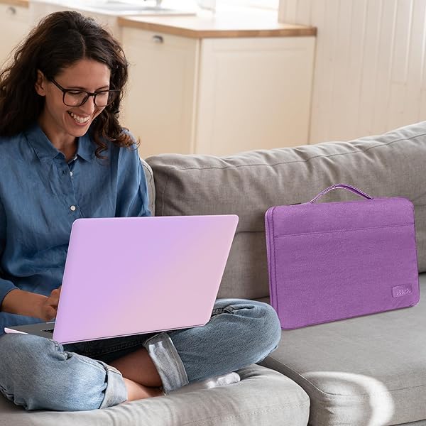 iCasso iCasso Gradient Purple Hard Shell Case and Sleeve for MacBook Air 15 inch 2023 2024 2025 with Screen Protector and Keyboard Cover - View 9 of 10