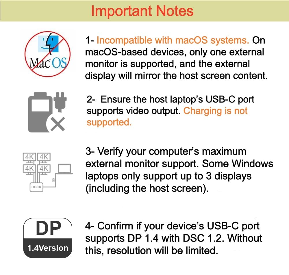 WAVLINK USB C Docking Station for MacBook Dell XPS Lenovo Yoga HP Laptops Dual HDMI Displayport VGA USB Hub Adapter Silver - View 3 of 9