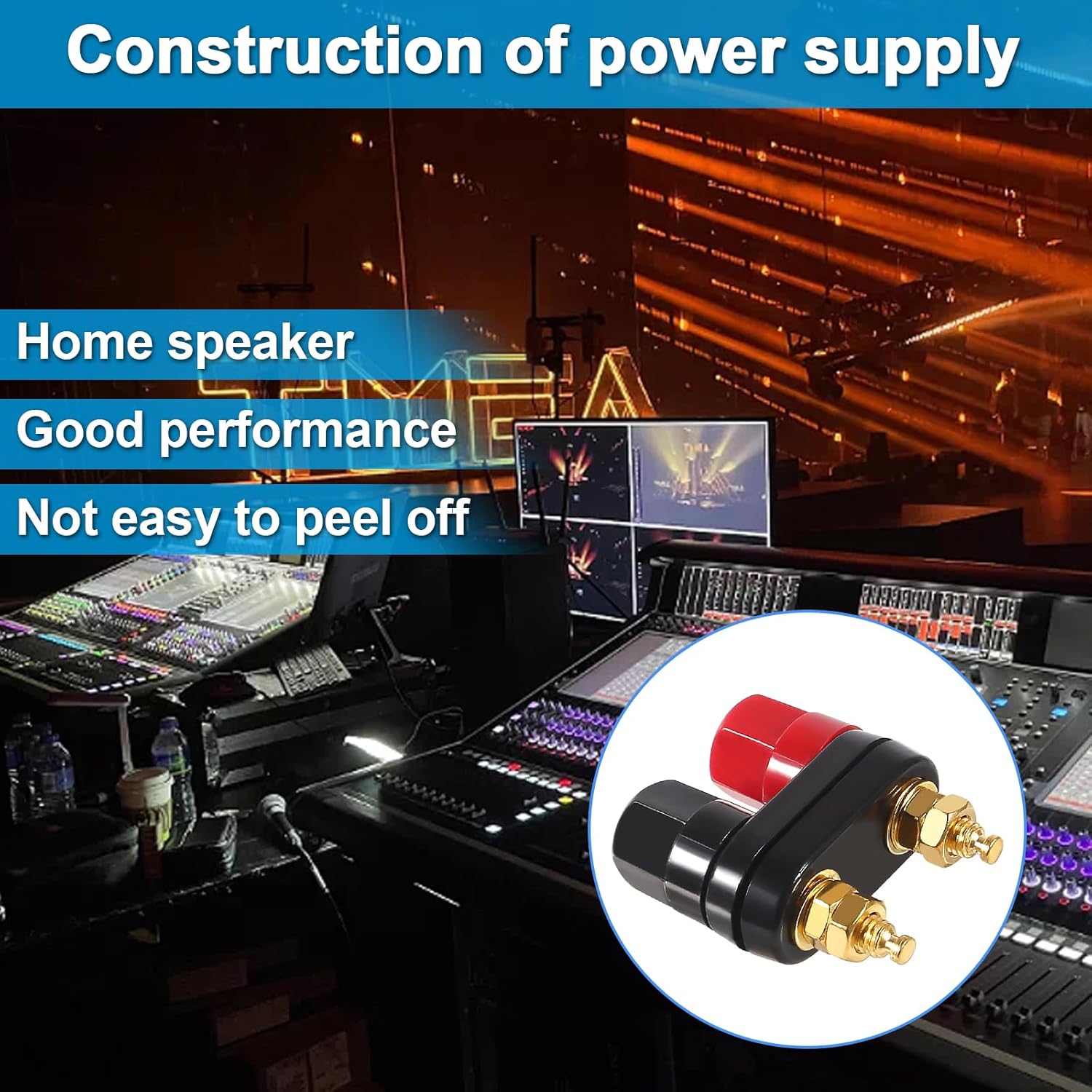 JUZITAO JUZITAO 10PCS 4mm Banana Binding Post Dual 2-Way Speaker Terminal Connectors Gold Plated Insulated for Power Amplifier - View 5 of 7