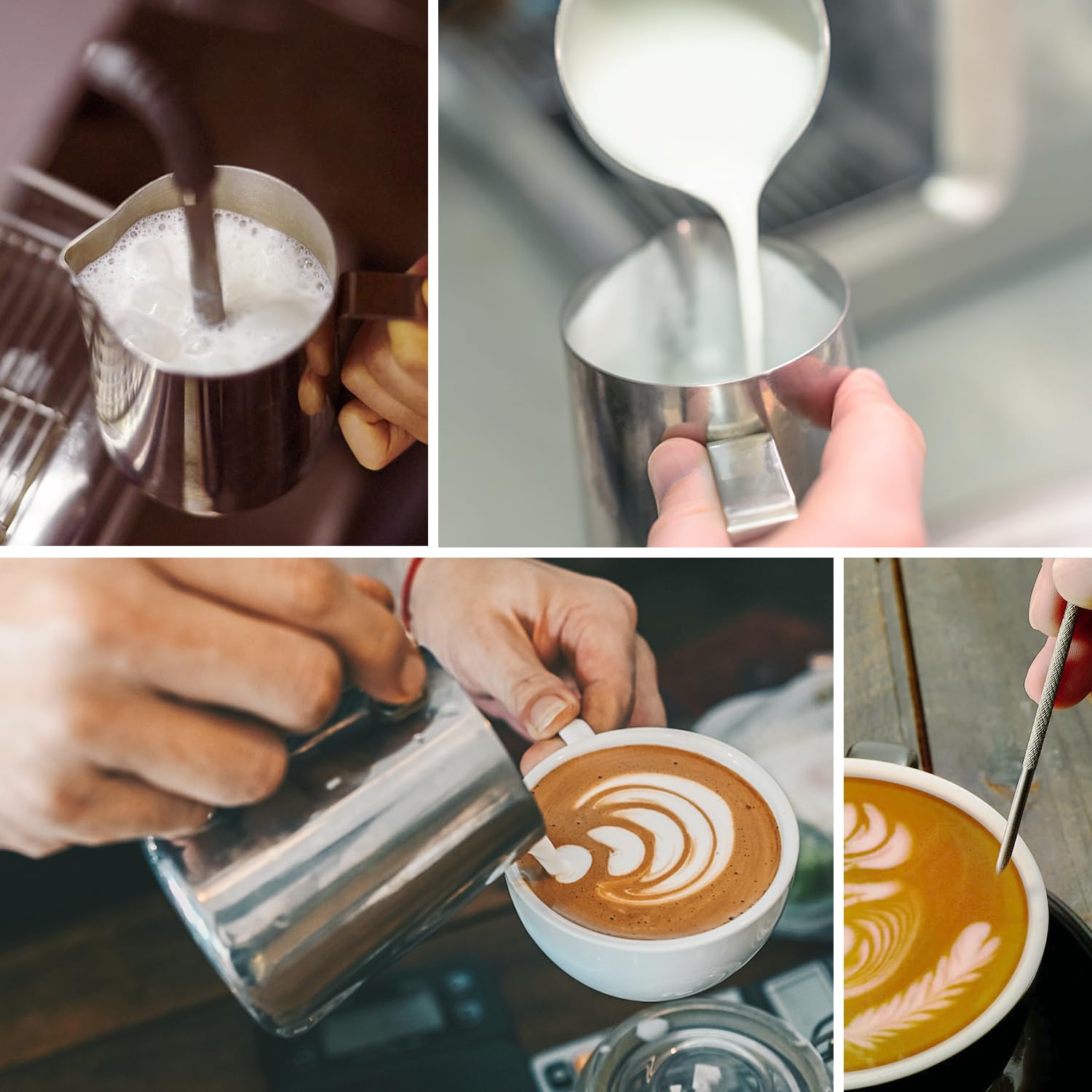 Empstorm Milk Frothing Pitcher 350ml Stainless Steel Steamer Cup for Cafe Americano Hot Chocolate and Drip Coffee Machines - View 7 of 8