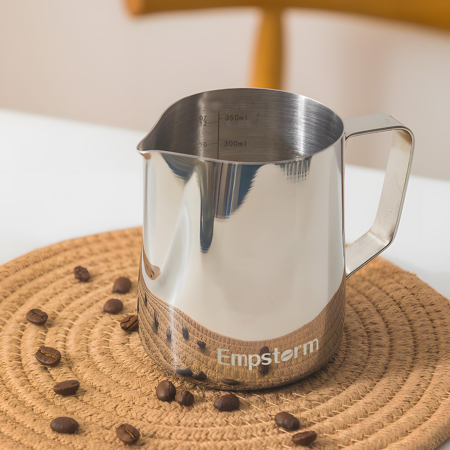 Empstorm Milk Frothing Pitcher 350ml Stainless Steel Steamer Cup for Cafe Americano Hot Chocolate and Drip Coffee Machines - View 8 of 8