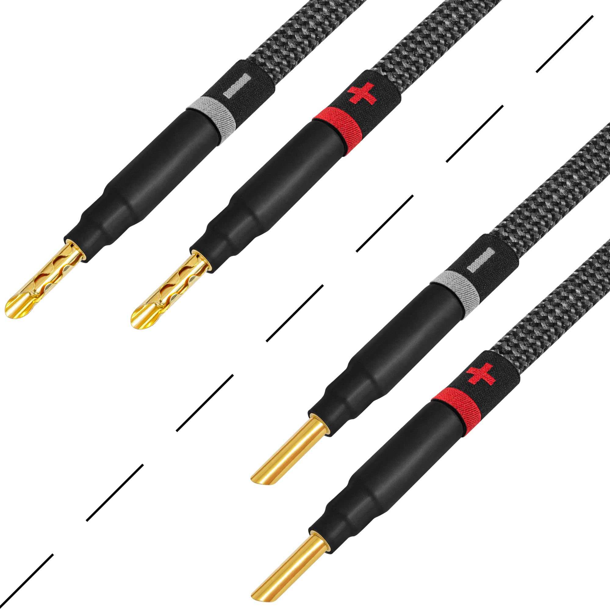 WORLDS BEST CABLES Worlds Best Cables 4 Foot Ultimate 10 AWG Ultra Pure OFC Premium Audiophile HiFi Speaker Cable Pair with Eminence Gold Banana Plugs - View 4 of 8