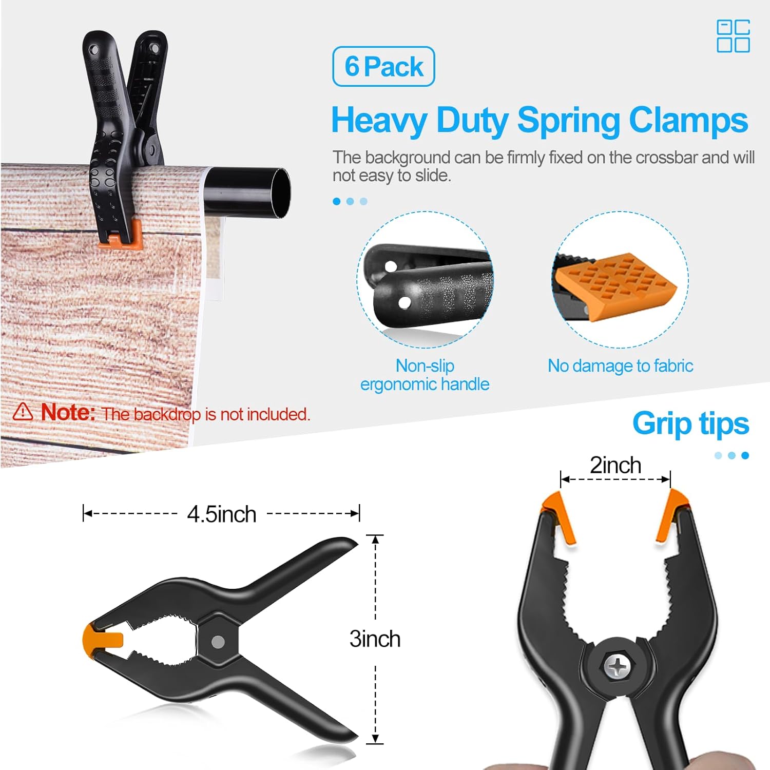 EMART EMART Heavy Duty Backdrop Stand Adjustable 8.5 x 10ft Photo Background Support System Kit with Carry Bag for Photography - View 5 of 9