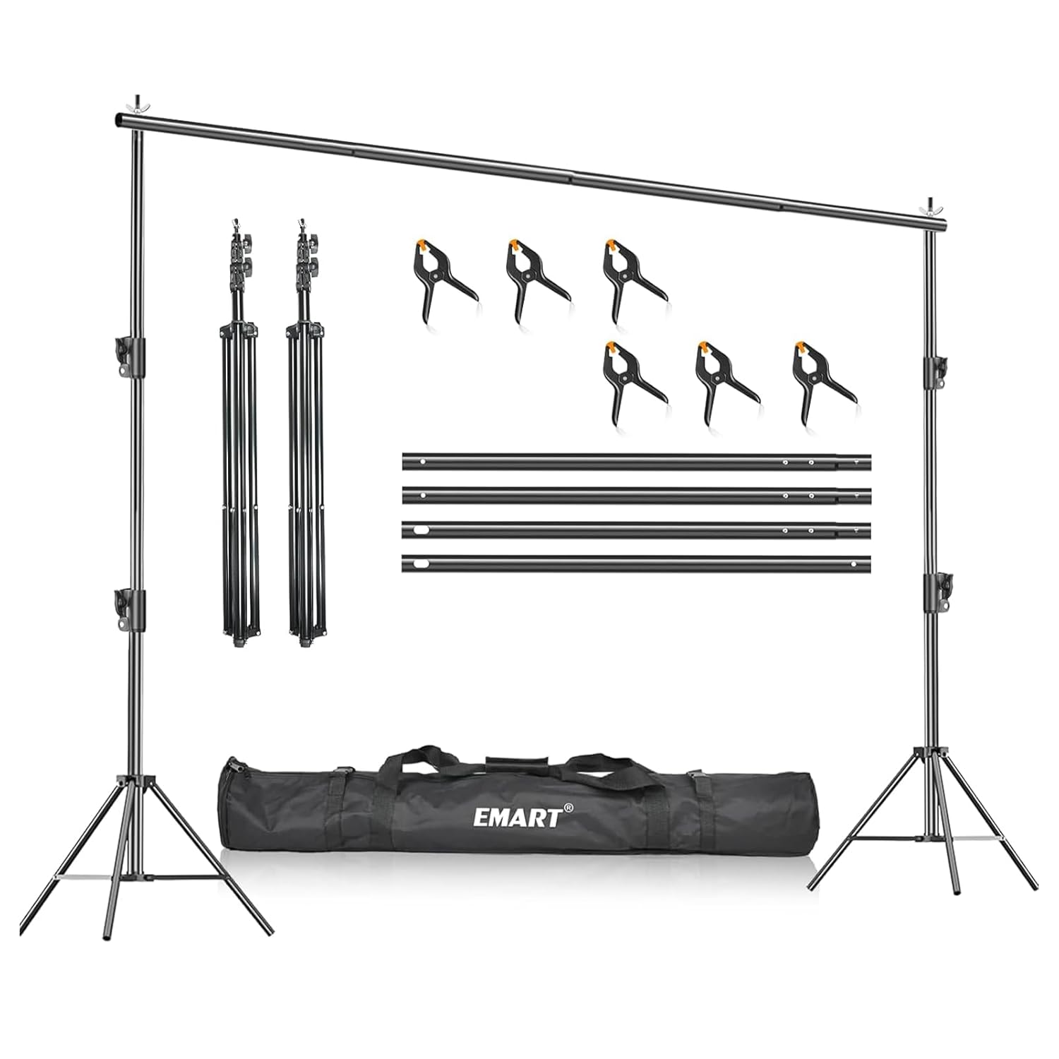 EMART Heavy Duty Backdrop Stand Adjustable 8.5 x 10ft Photo Background Support System Kit with Carry Bag for Photography