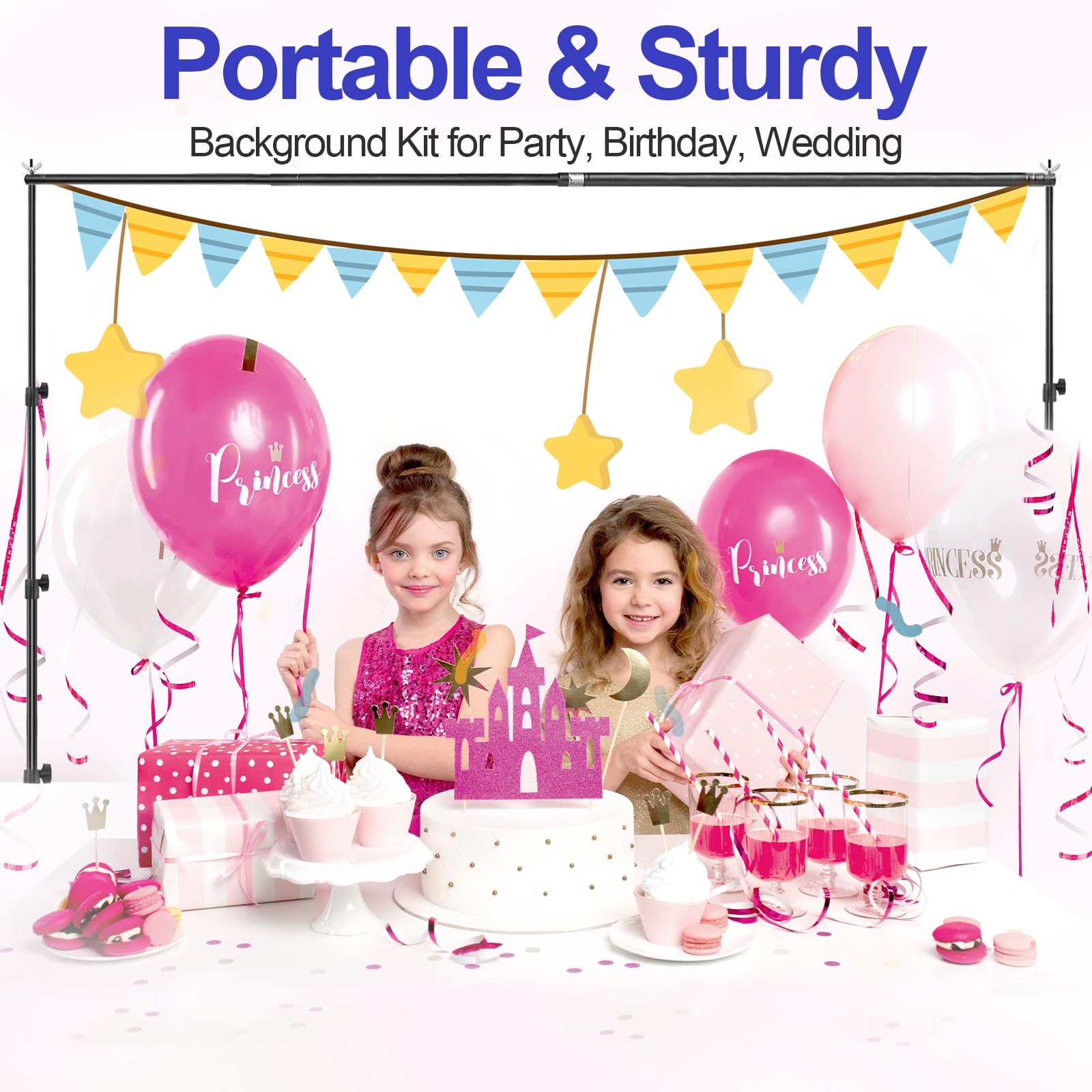 EMART EMART 10x7.9FT Backdrop Stand Adjustable Heavy Duty Support System Kit with Clamps Sandbag and Carry Bag for Photography and Events - View 7 of 7