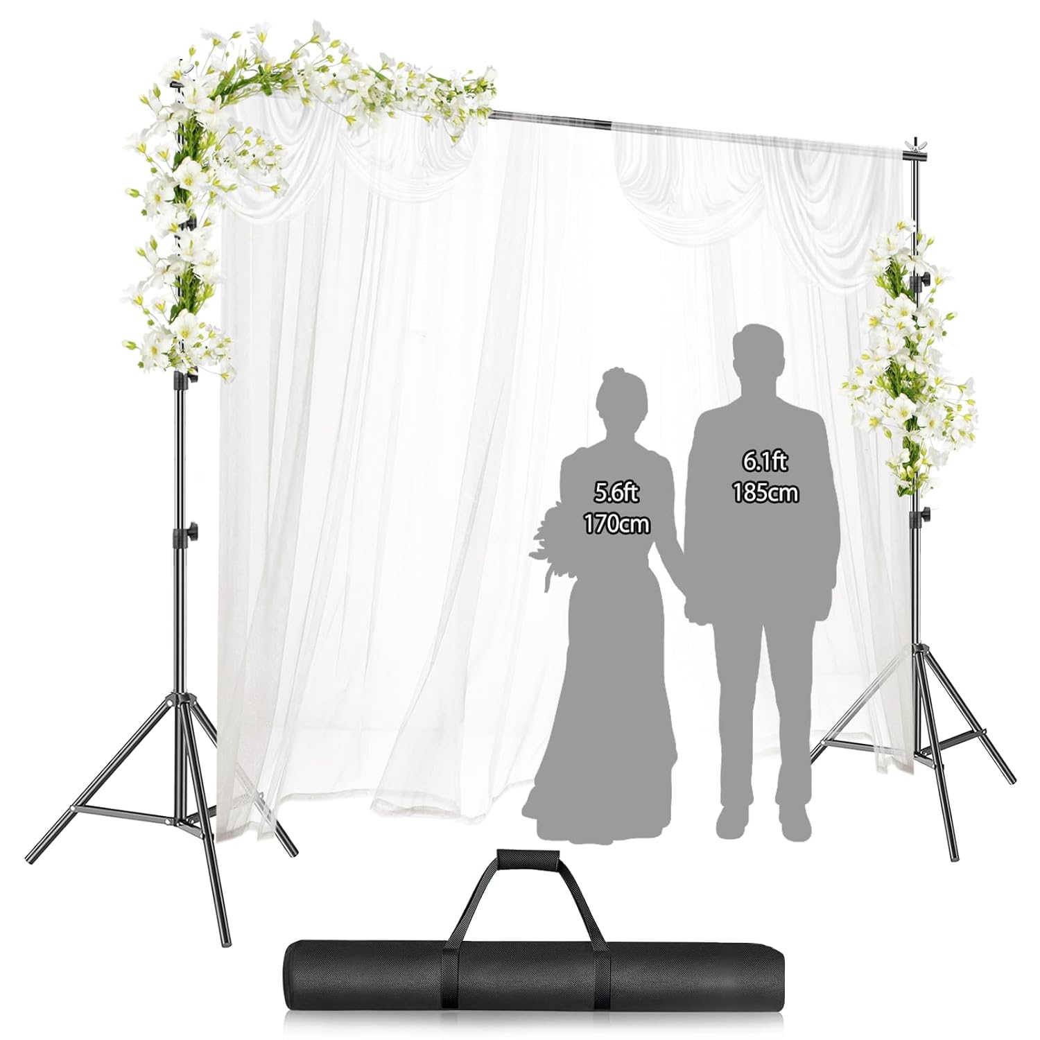 EMART EMART Photo Backdrop Stand Kit Adjustable Frame 7.8 x 10 ft for Photography and Party Decoration Banner Support Holder - View 9 of 9