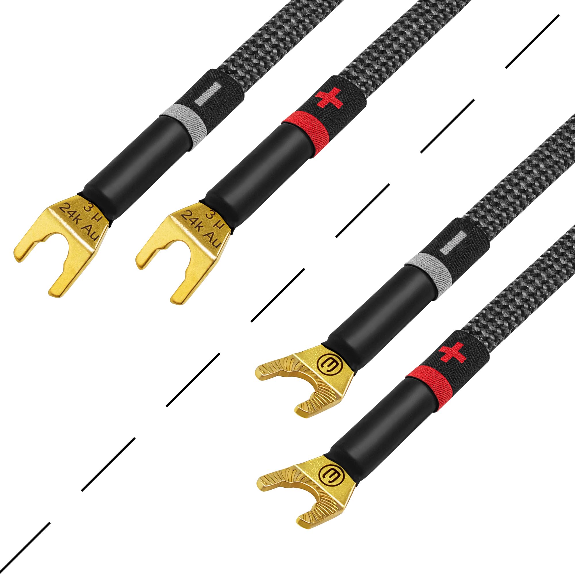 WORLDS BEST CABLES Worlds Best Cables 15 Foot Ultimate 10 AWG Ultra Pure OFC Premium Audiophile HiFi Speaker Cable Pair with Eminence Spade Plugs - View 4 of 8