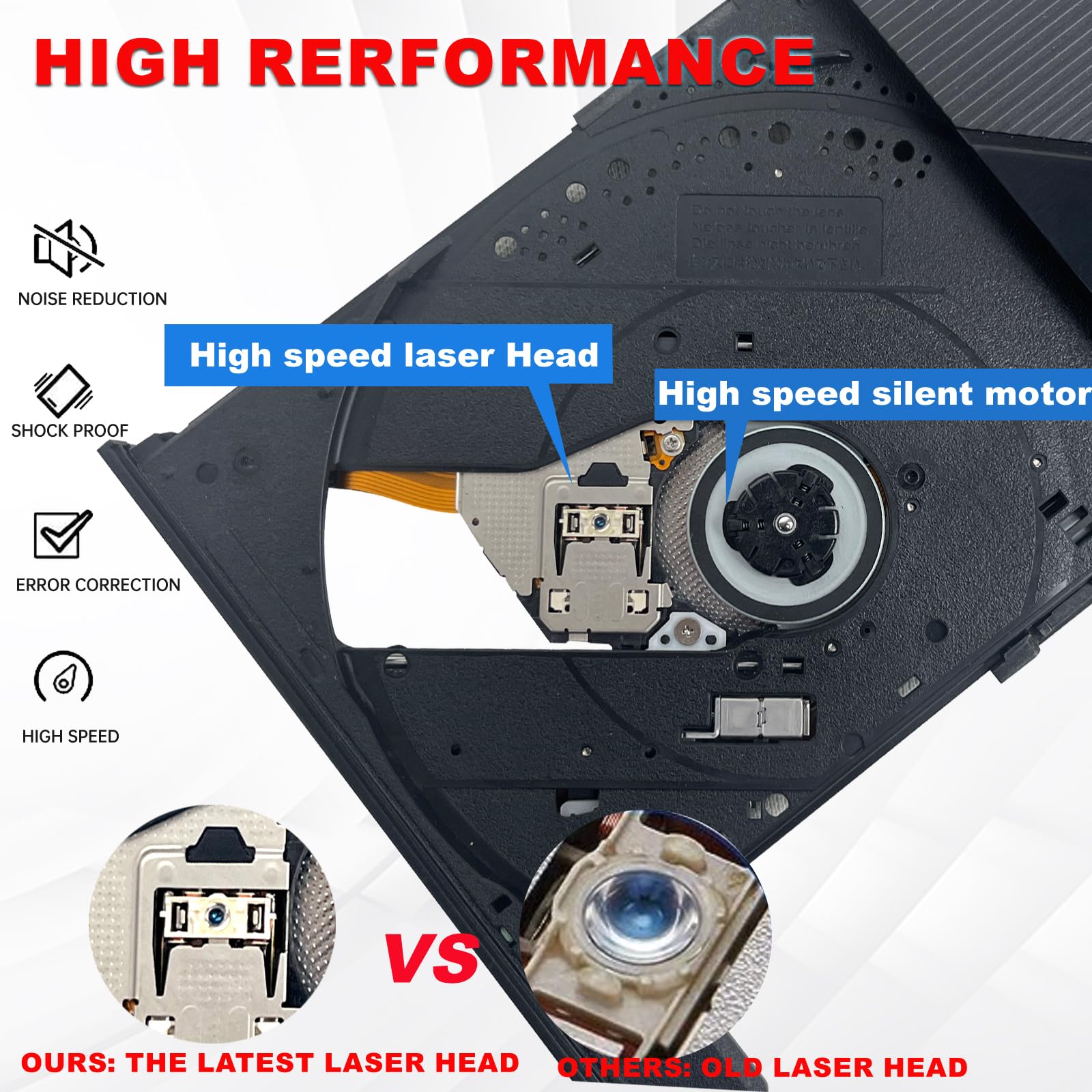 SONGMODE SONGMODE External DVD CD Drive USB 3.0 USB-C Burner Player for Laptop Mac Windows 11 10 8 7 Linux PC - View 3 of 7