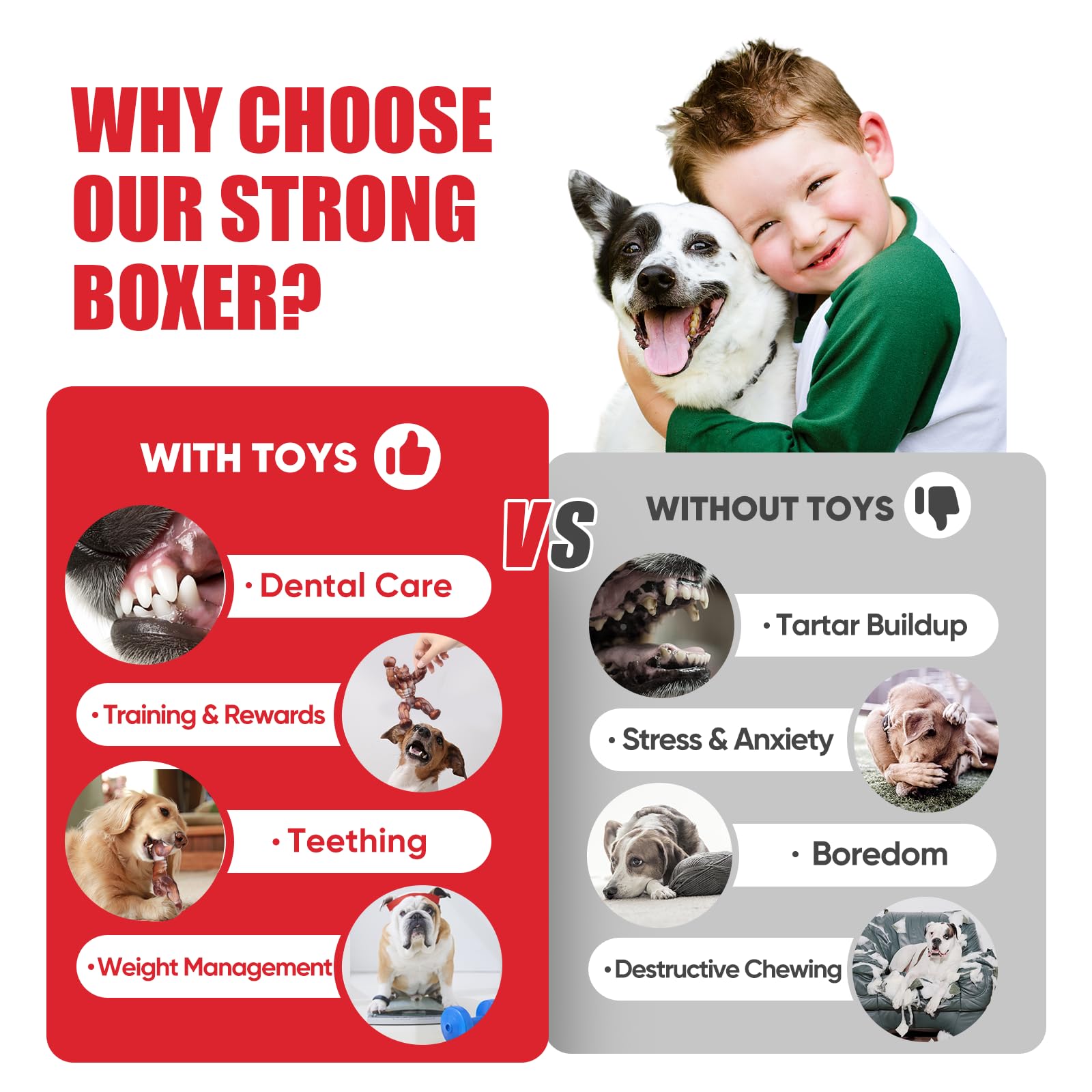 Zinbo Zinbo Indestructible Dog Toys for Aggressive Chewers Tough Chew Toys for Small Medium Large Dogs Keep Them Busy - View 6 of 7