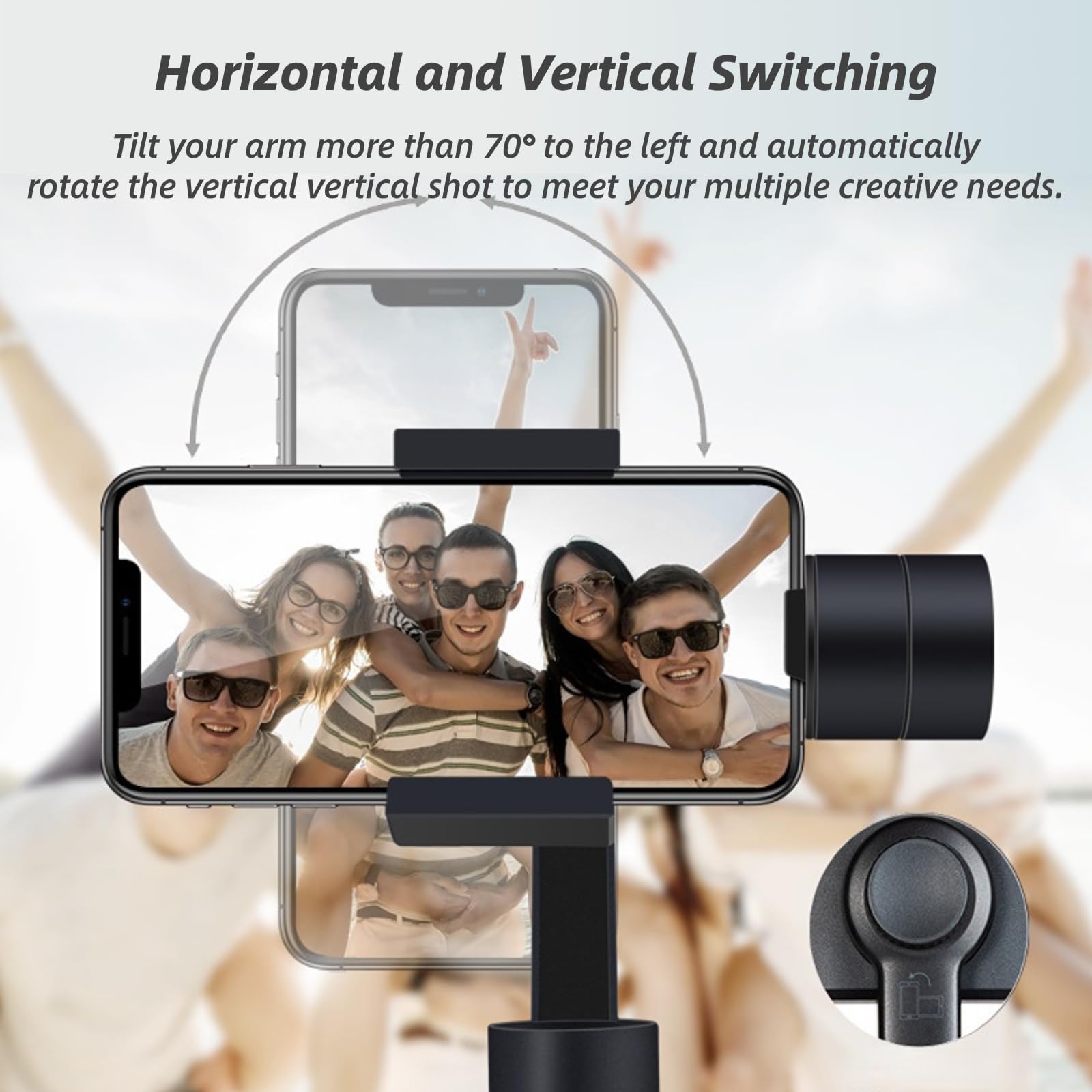 Cuifati S5 Gimbal Stabilizer for Smartphone 3 Axis Handheld Stabilizer with Anti Shake Face Tracking Easy Rotation Foldable for Video Recording - View 5 of 8