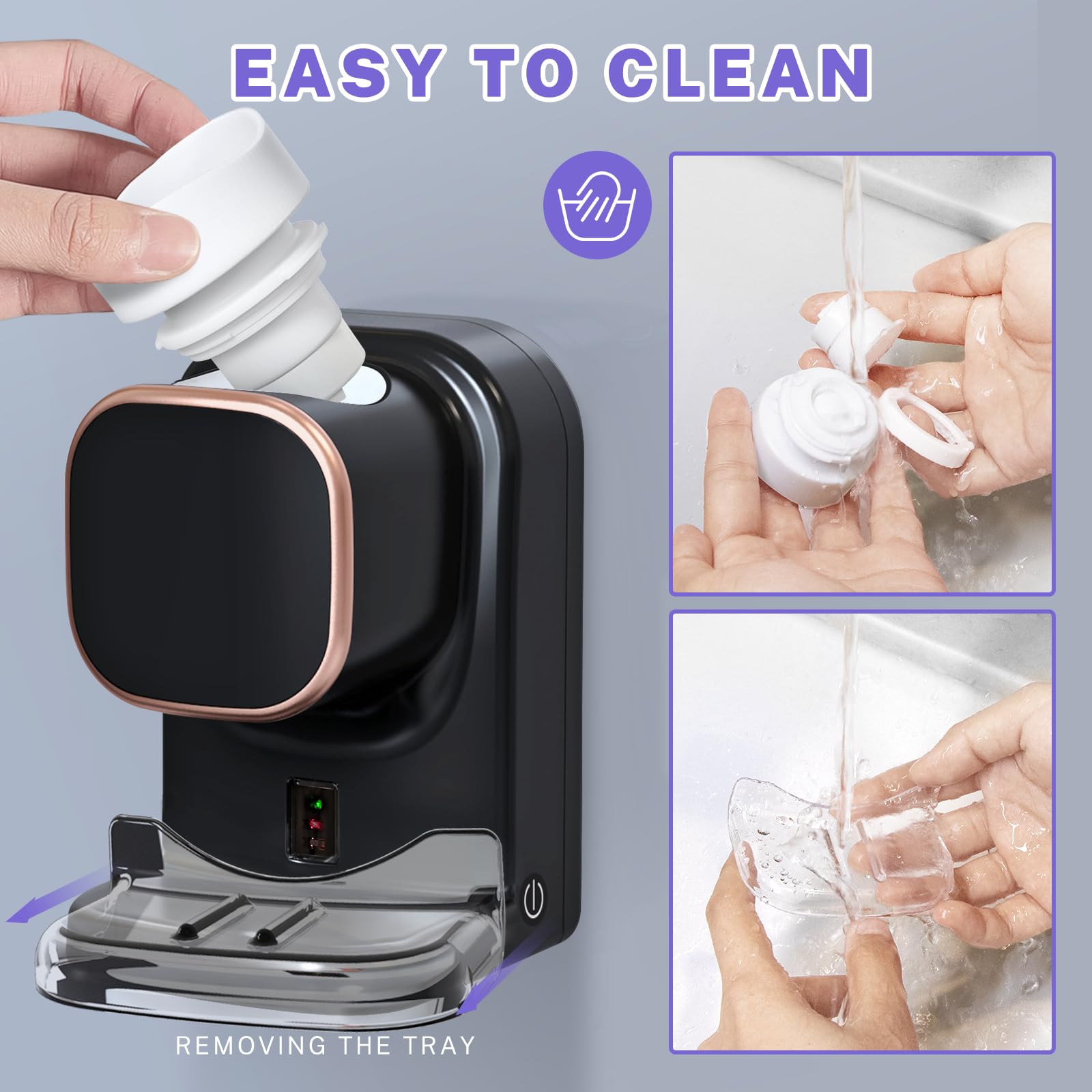 Wekity Automatic Toothpaste Dispenser Wall Mounted Electric for Kids and Adults Bathroom Black - View 4 of 7