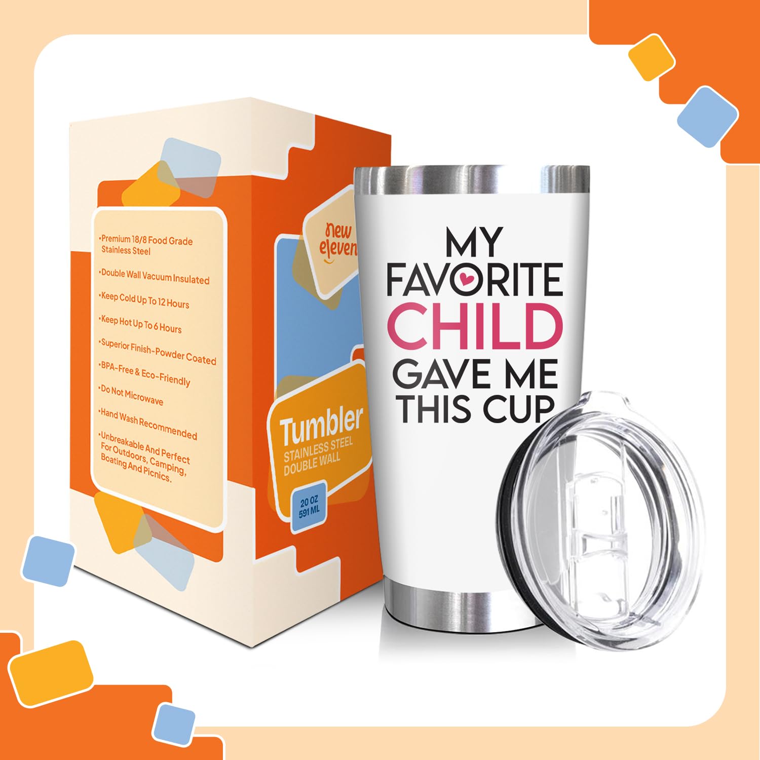 NewEleven NewEleven Unique Mothers Day Gifts for Mom and Wife 20 Oz Tumbler Perfect Birthday Present Ideas from Daughter Son Kids - View 2 of 7