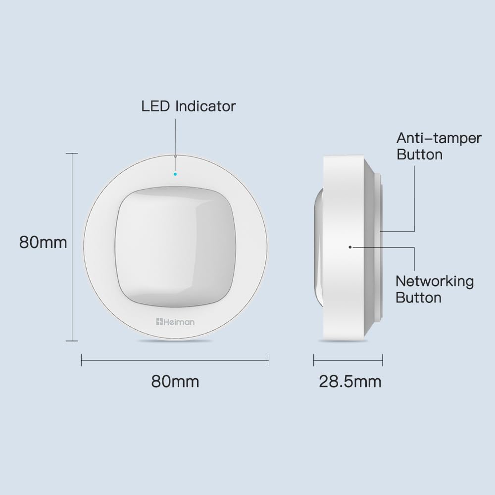 HEIMAN HEIMAN WiFi Smart Motion Sensor Wireless Home Security PIR Detector with Real-Time App Notifications for Smart Home Automation - View 6 of 8