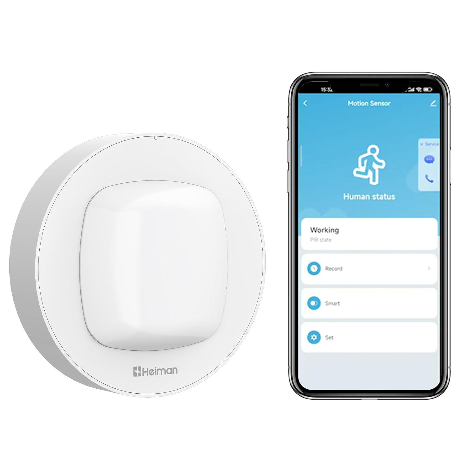 HEIMAN HEIMAN WiFi Smart Motion Sensor Wireless Home Security PIR Detector with Real-Time App Notifications for Smart Home Automation