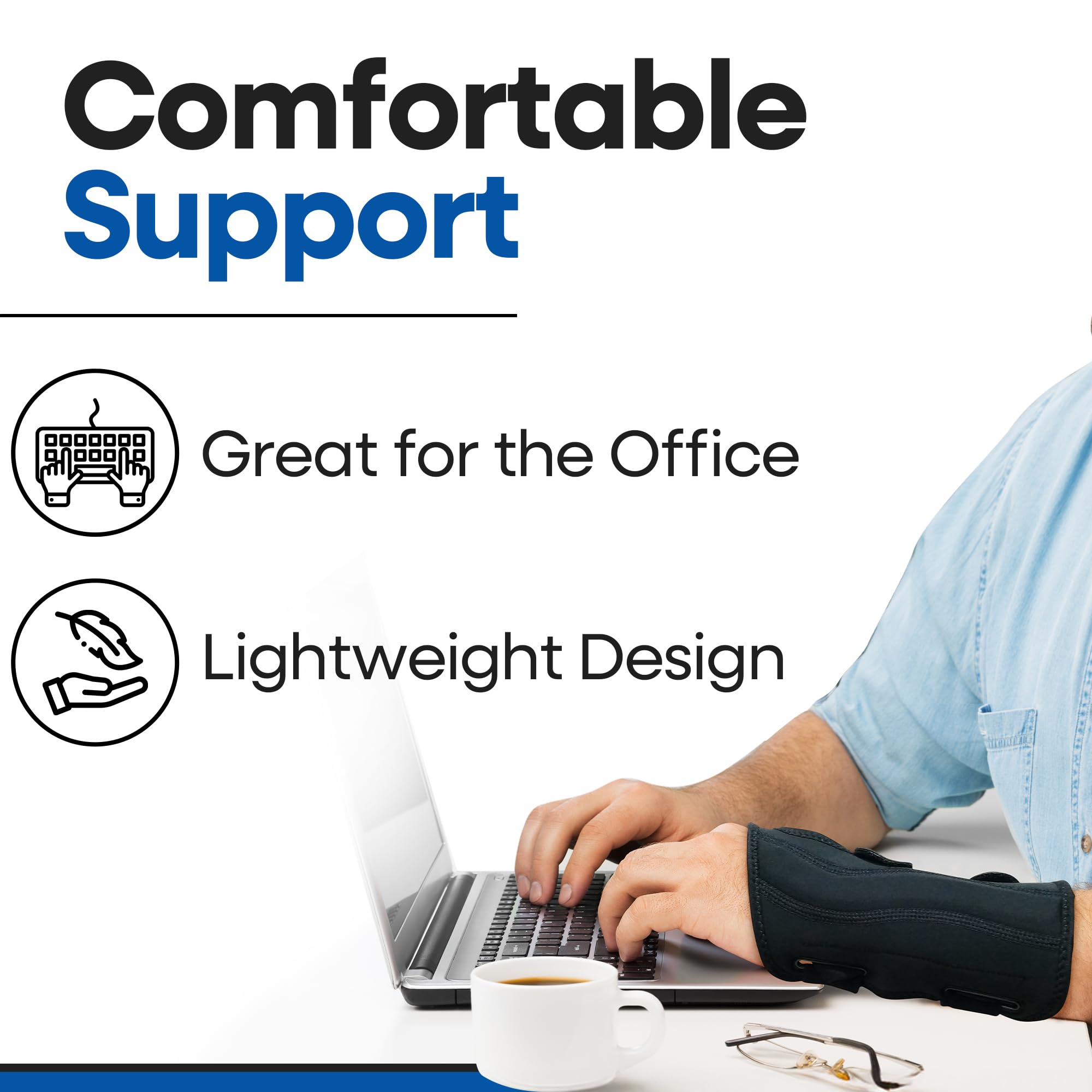 ARMSTRONG AMERICA Carpal Tunnel Wrist Brace Night Support for Pain Relief Compression Sleeve Small Left Arm Stabilizer and Hand Brace for Tendonitis Treatment - View 3 of 9