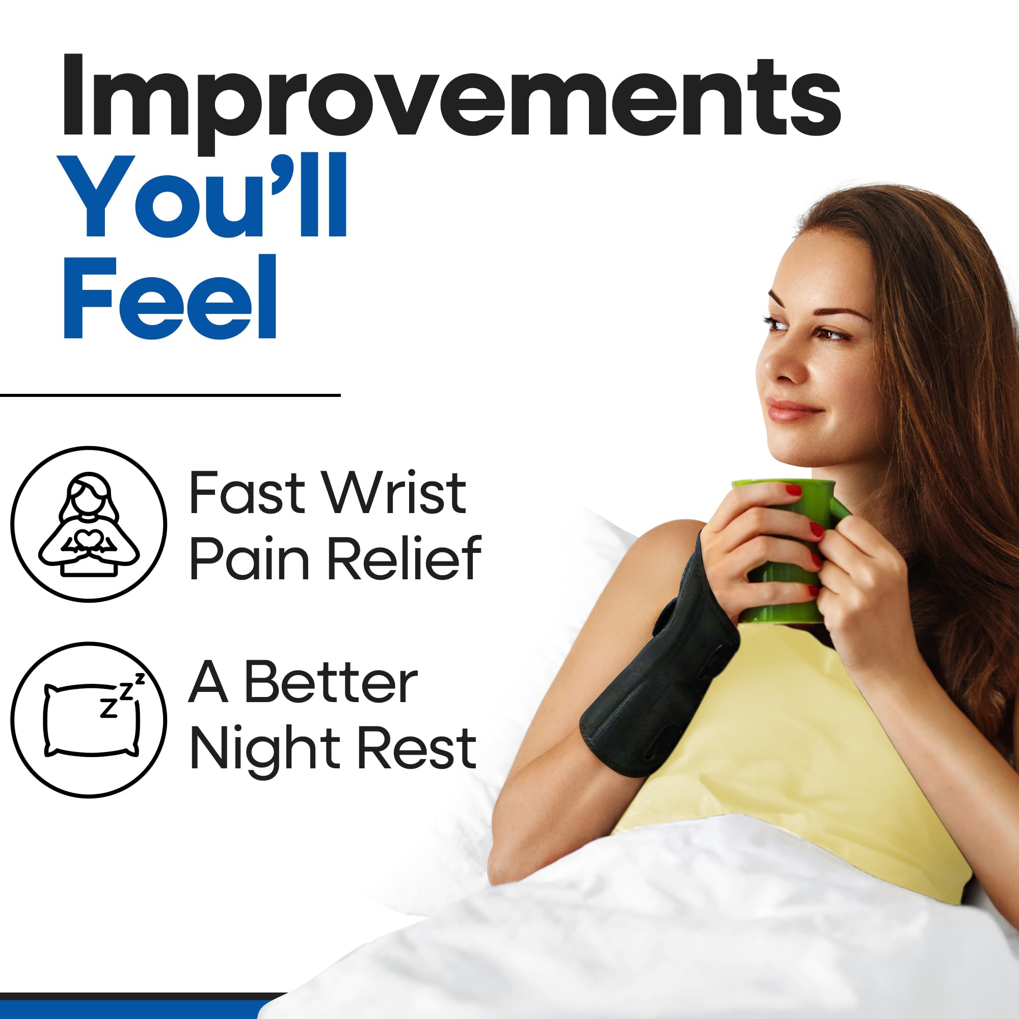 ARMSTRONG AMERICA Carpal Tunnel Wrist Brace Night Support for Pain Relief Compression Sleeve Small Left Arm Stabilizer and Hand Brace for Tendonitis Treatment - View 4 of 9