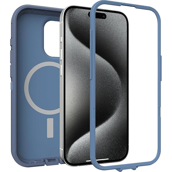 OtterBox OtterBox iPhone 15 Pro Defender Series XT Case Baby Blue Jeans Rugged Screenless MagSafe Compatible with Lanyard Attachment - View 6 of 7