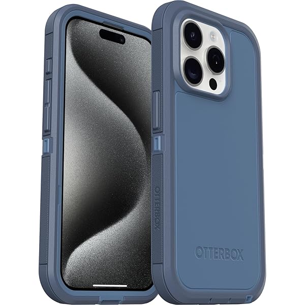 OtterBox OtterBox iPhone 15 Pro Defender Series XT Case Baby Blue Jeans Rugged Screenless MagSafe Compatible with Lanyard Attachment - View 7 of 7