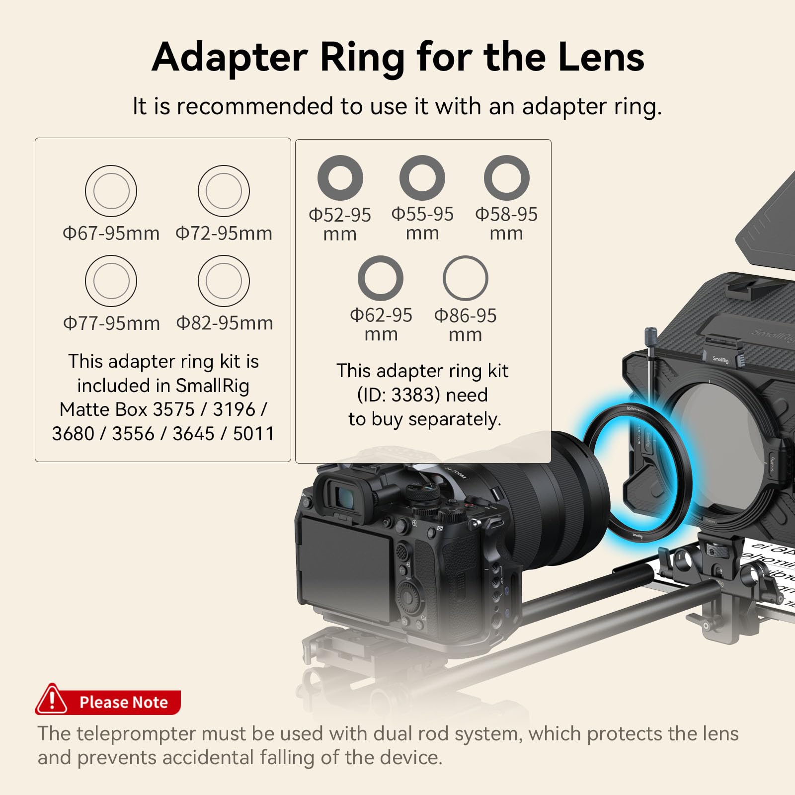 SMALLRIG SMALLRIG Teleprompter for iPad Tablet up to 11 inch Compatible with SmallGoGo APP and 15mm LWS Baseplate for Cameras Model 3646 - View 9 of 9