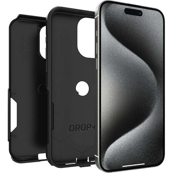 OtterBox OtterBox iPhone 15 Pro MAX Commuter Case - Slim, Tough, Pocket-Friendly, Black with Port Protection - View 4 of 4