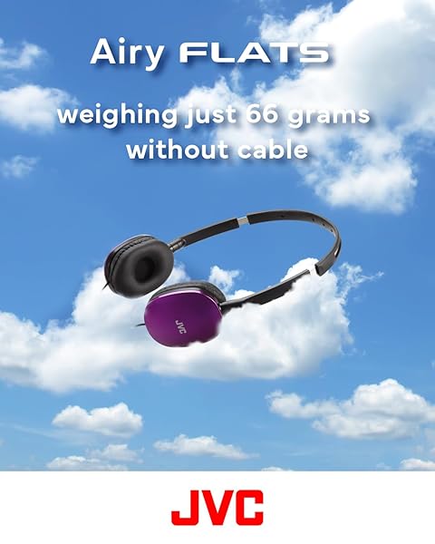 JVC JVC HAS160MV Violet Flat Foldable On-Ear Headphones with Remote & Microphone - Colorful, Gold Plated 3.5mm Plug - View 5 of 5