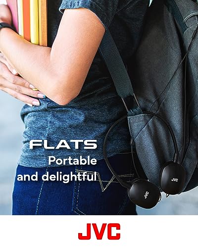 JVC JVC HAS160MB Colorful Flat Foldable On-Ear Headphones with Remote & Microphone - Adjustable 3.94ft Gold Plated 3.5mm Plug - View 6 of 7