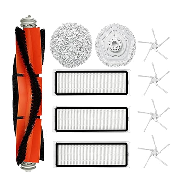 Jpbaisqic Replacement Parts for Dreametech W10 W10 Pro Accessories Kit Main Brush Side Brush Mop Pads Hepa Filter Attachments