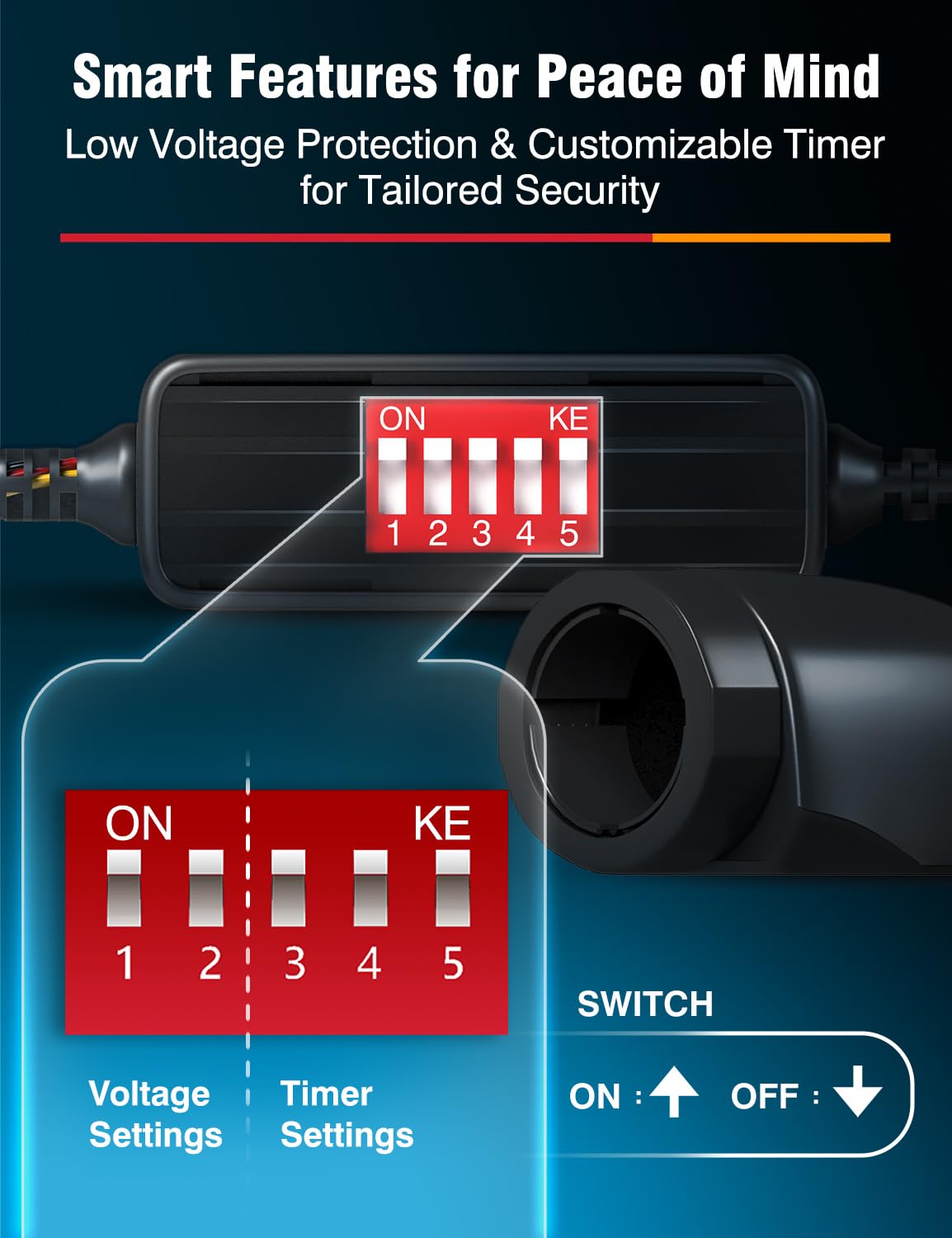 MASIGO MASIGO Dash Cam Hardwire Kit USB-C Compatible with Low Voltage Protection and Timer Settings for Continuous Power in Parking Mode - View 4 of 5