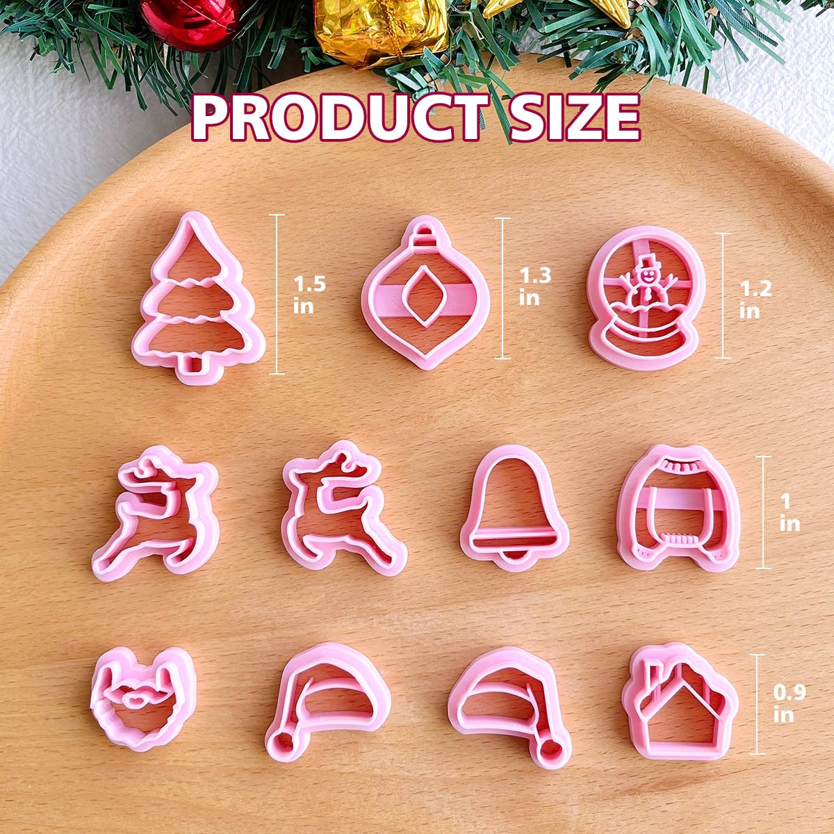 Keoker Keoker Christmas Polymer Clay Cutters for Earrings 11 Shapes Winter Clay Cutters Perfect for Holiday Crafts and DIY Jewelry Making - View 4 of 9