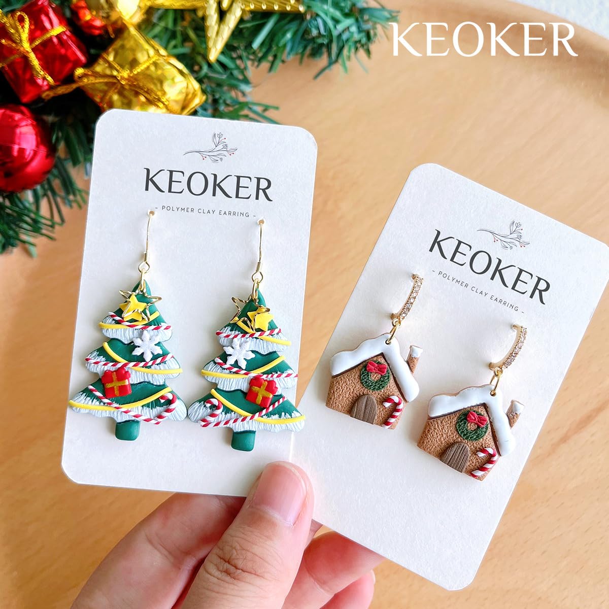 Keoker Keoker Christmas Polymer Clay Cutters for Earrings 11 Shapes Winter Clay Cutters Perfect for Holiday Crafts and DIY Jewelry Making - View 5 of 9