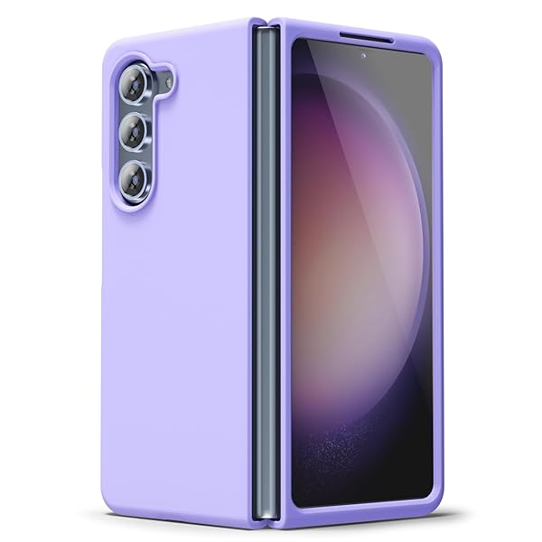 oakxco Oakxco Liquid Silicone Phone Case for Samsung Galaxy Z Fold 4 Cute Slim Soft Rubber Gel Cover in Lilac Lavender Light Purple