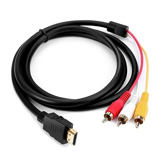 FAWETTY HDMI to RCA Cable 1080P 5ft HDMI Male to 3RCA Video Audio AV Connector Adapter for TV HDTV DVD