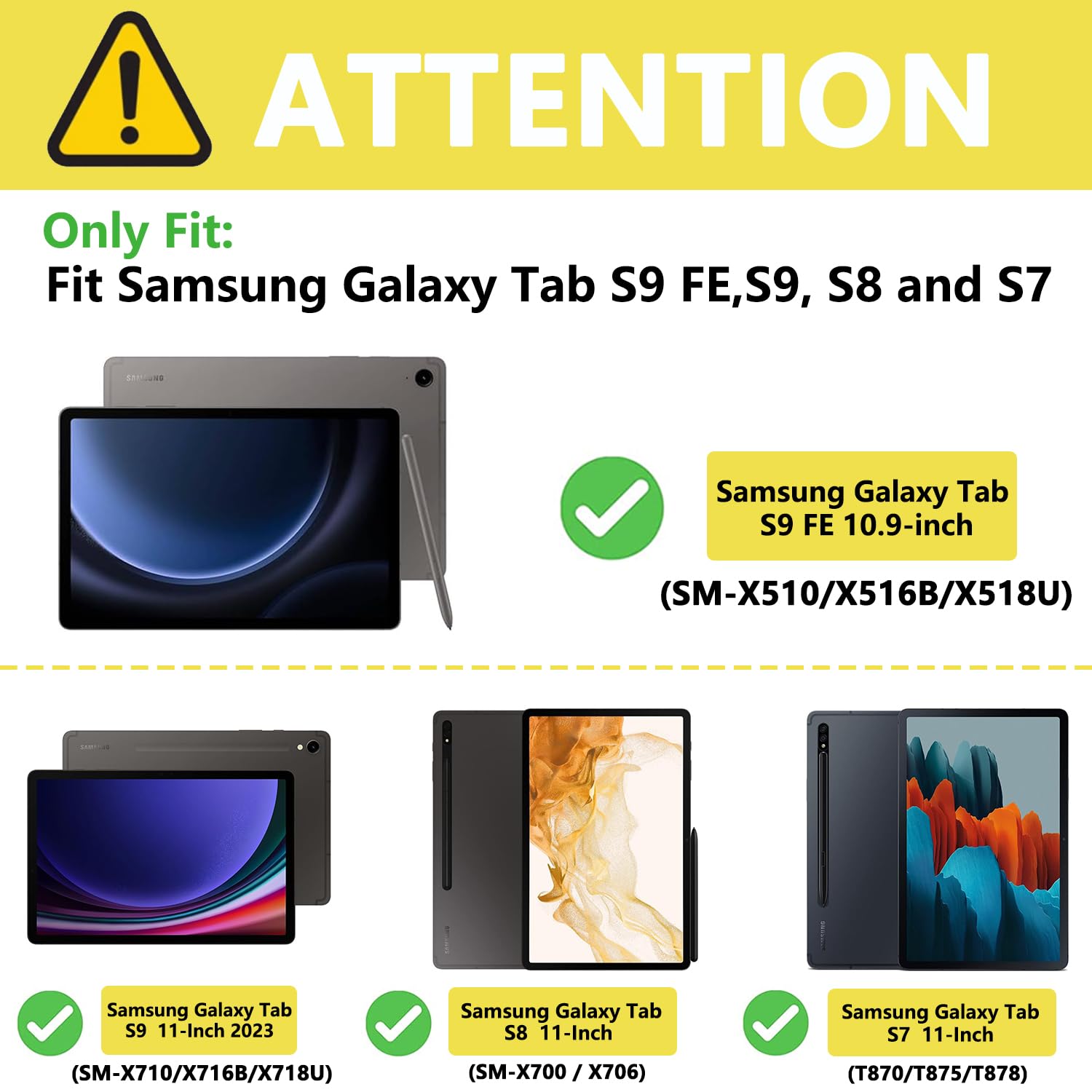 E NET-CASE E NET-CASE Folio Case for Samsung Galaxy Tab S9 FE and S9 11 Inch 2023 with Multi-Viewing Stand Auto Sleep Wake and S-Pen Support Black - View 2 of 8