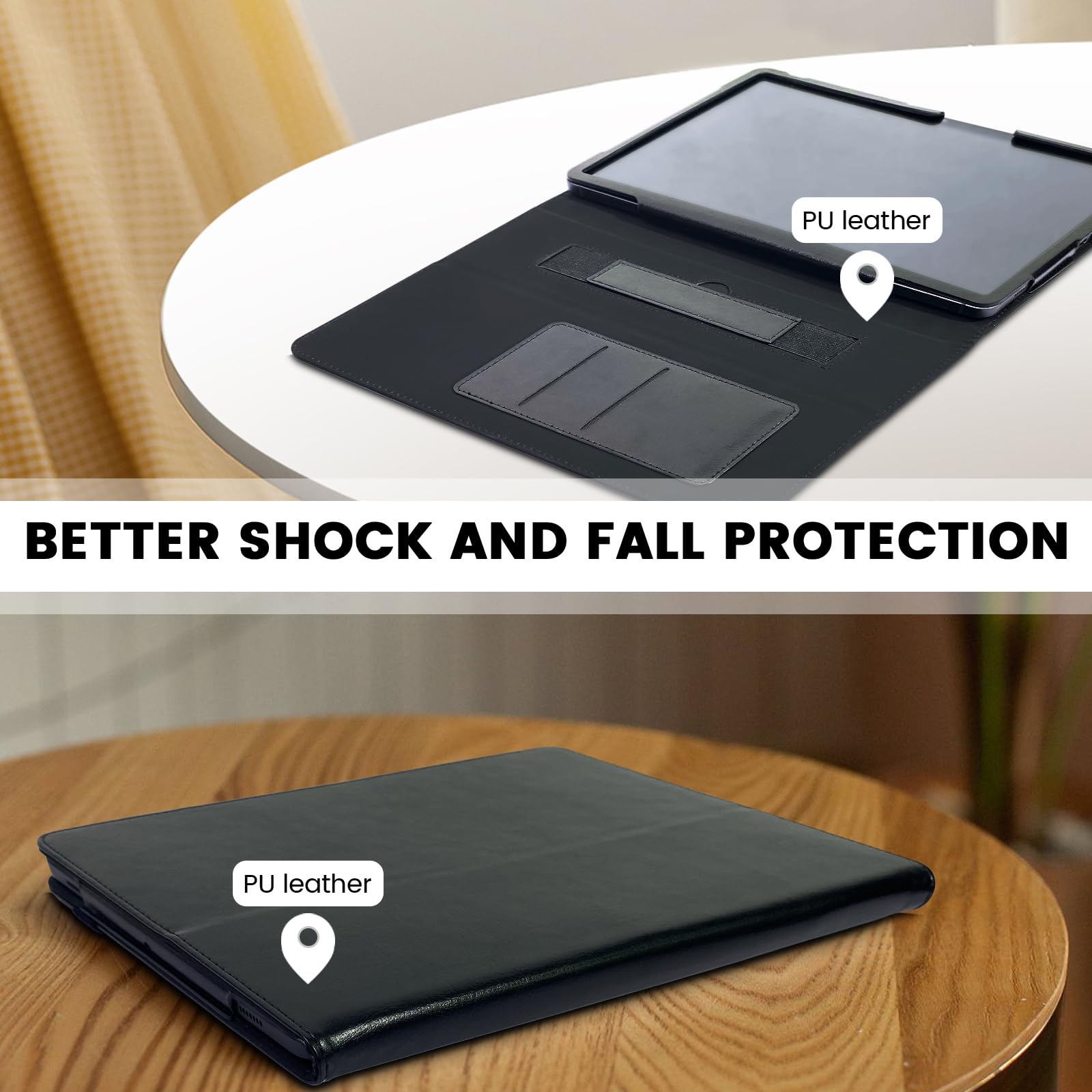 E NET-CASE E NET-CASE Folio Case for Samsung Galaxy Tab S9 FE and S9 11 Inch 2023 with Multi-Viewing Stand Auto Sleep Wake and S-Pen Support Black - View 8 of 8