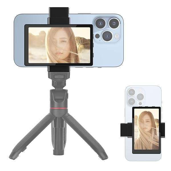 Newmowa Newmowa Phone Vlog Monitor: Magnetic Clip for Selfies & Live Streams - Compatible with iPhone, 4K 30fps Recording