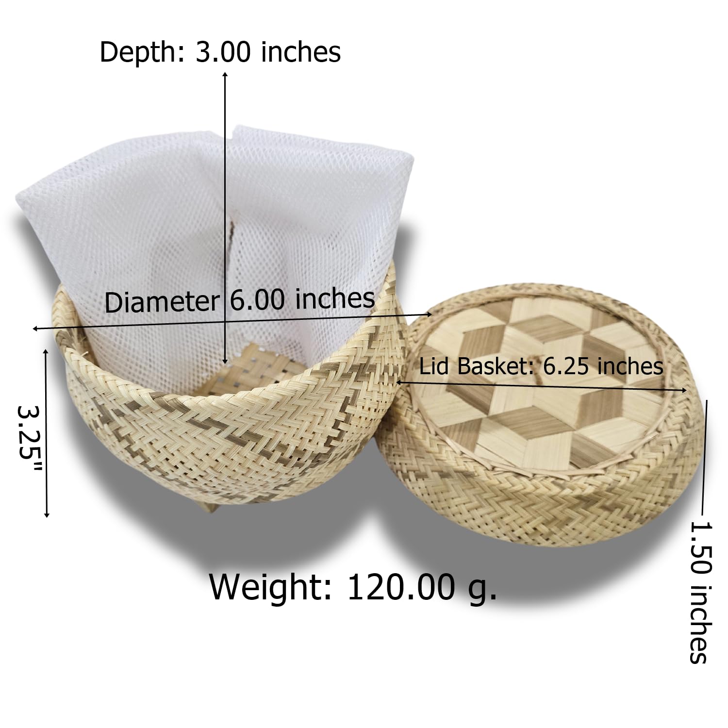 Heavens Tvcz Heavens Tvcz Eco-Friendly Bamboo Wickerwork Sticky Rice Steamer with Lid Professional Thai Traditional Cooker for Home Use - View 3 of 9