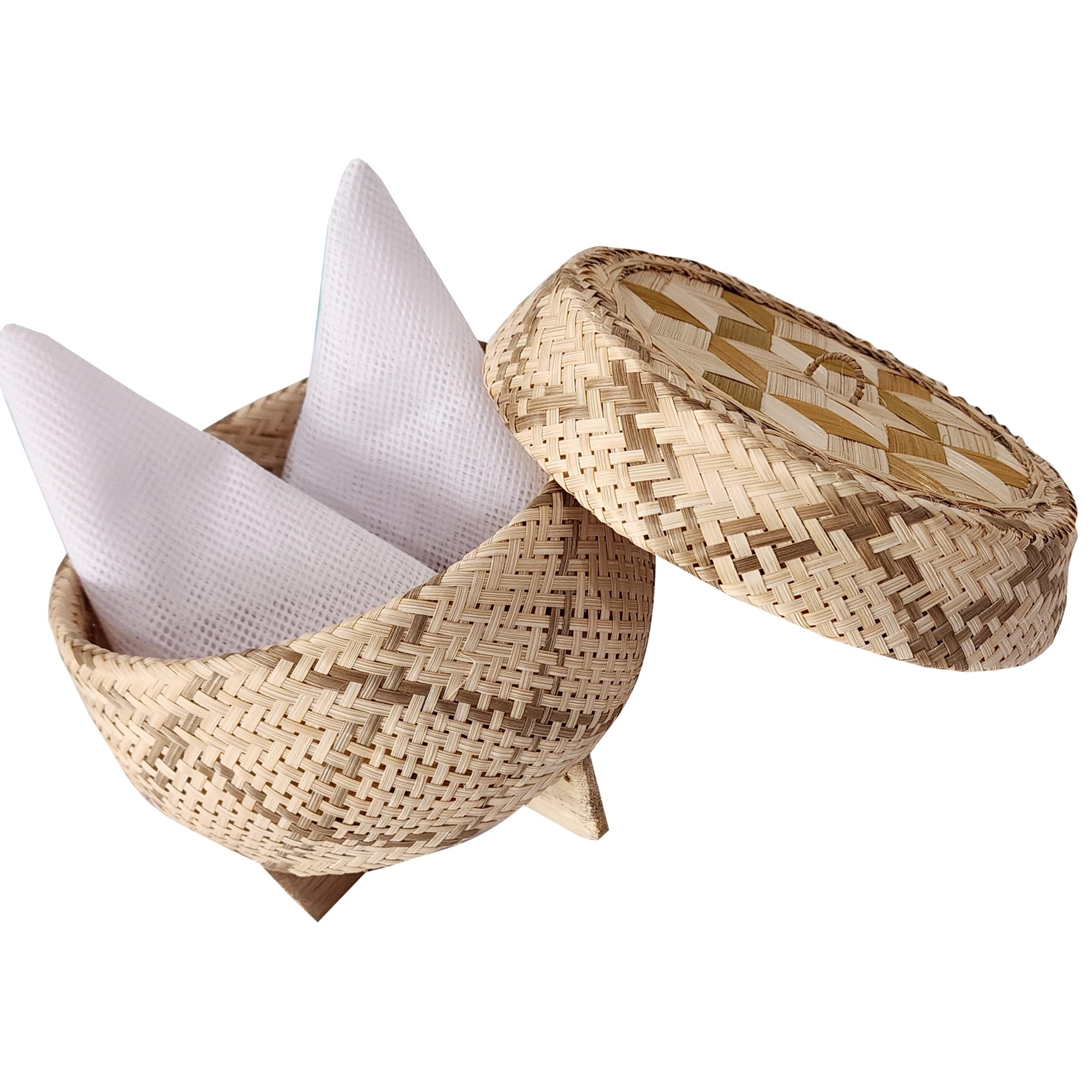 Heavens Tvcz Heavens Tvcz Eco-Friendly Bamboo Wickerwork Sticky Rice Steamer with Lid Professional Thai Traditional Cooker for Home Use - View 6 of 9