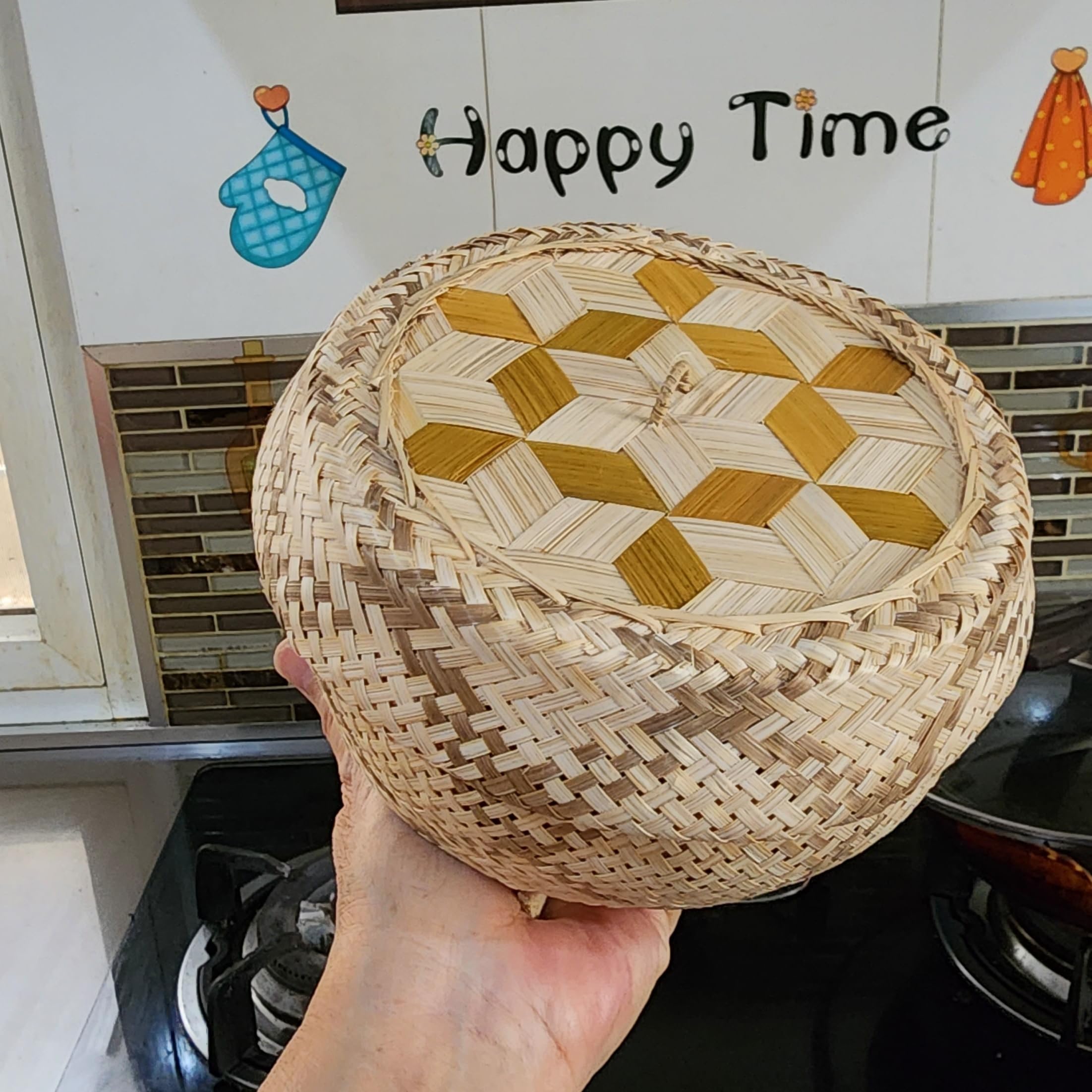 Heavens Tvcz Heavens Tvcz Eco-Friendly Bamboo Wickerwork Sticky Rice Steamer with Lid Professional Thai Traditional Cooker for Home Use - View 9 of 9