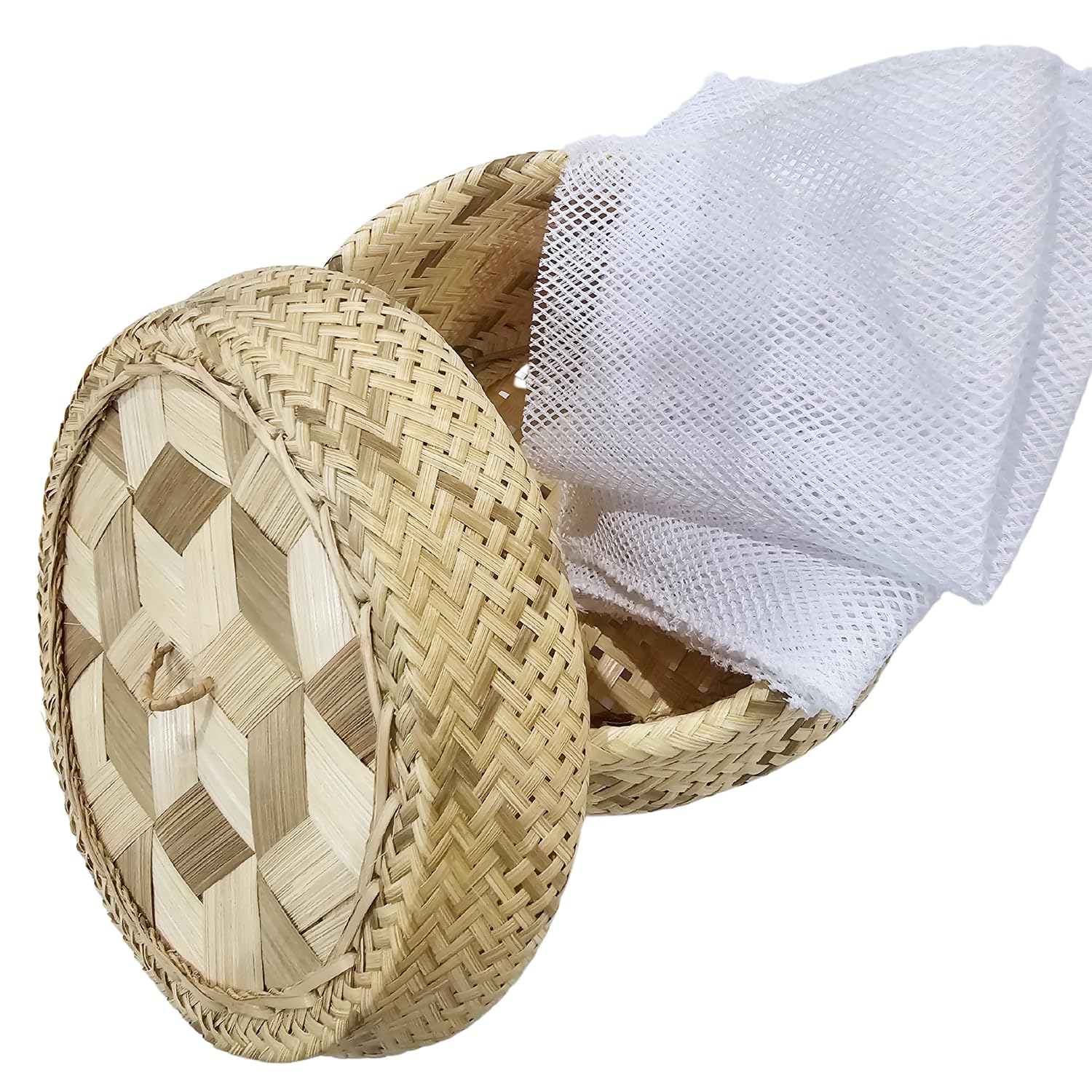 Heavens Tvcz Heavens Tvcz Eco-Friendly Bamboo Wickerwork Sticky Rice Steamer with Lid Professional Thai Traditional Cooker for Home Use