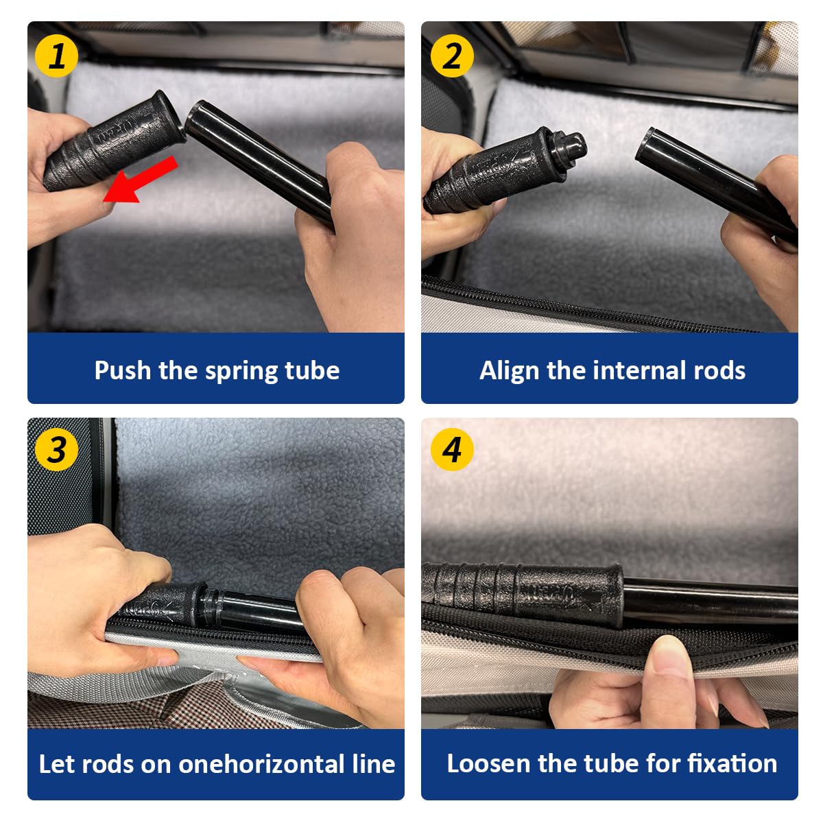 Petseek Petseek Extra Extra Large Soft Sided Cat Carrier Portable Dog Carrier for 2 Cats Comfortable Design with Litter Box and Bowls Grey - View 6 of 6