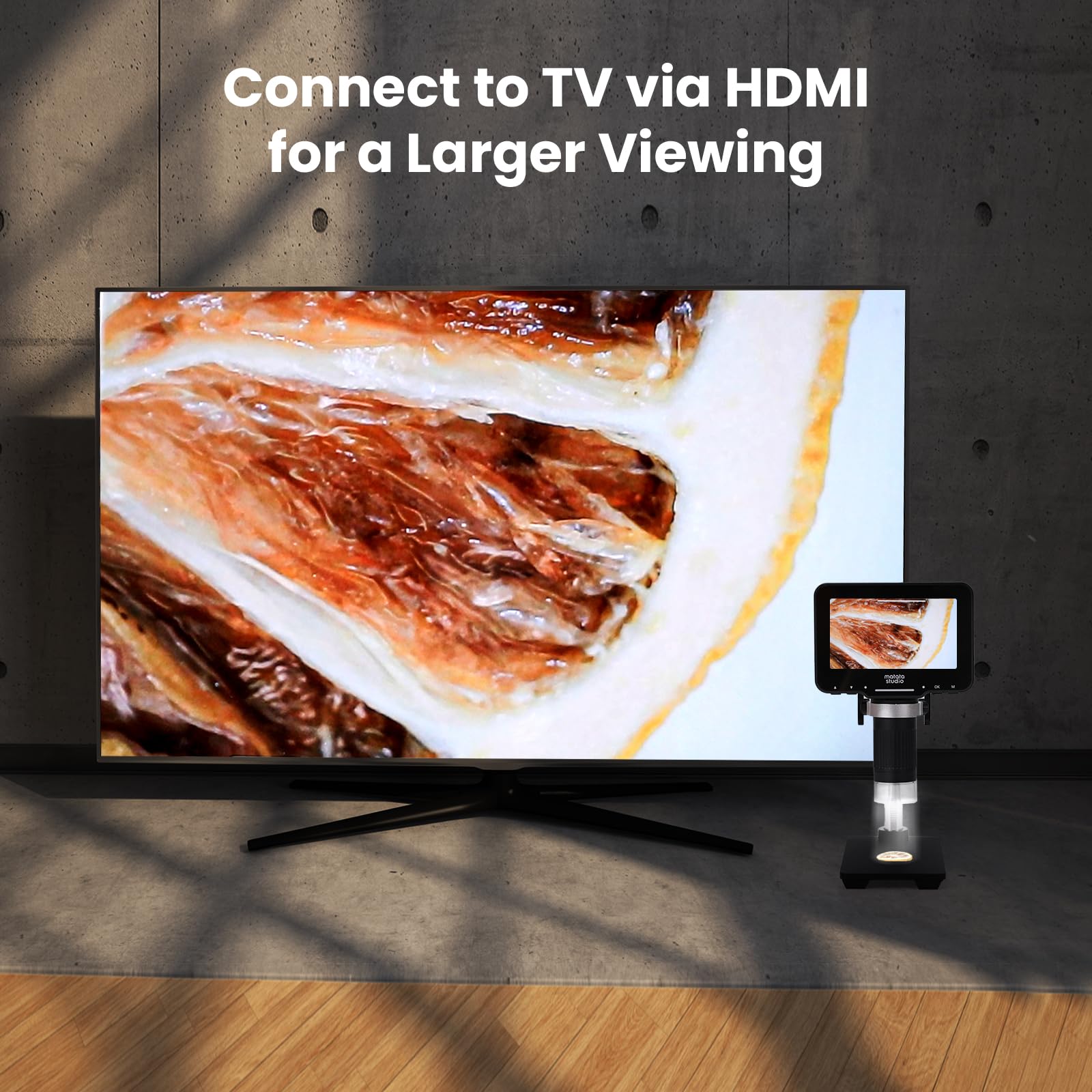 MatataStudio Matatastudio M2B 1000X Digital Microscope with LCD Screen 1080P Coin Magnifier and Adjustable Stand with HDMI and 32GB SD Card Included - View 6 of 8