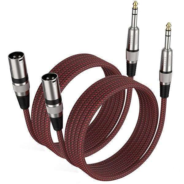 BIFALE Buy BIFALE 1/4'' TRS to XLR Male Cable 25FT - 2 Pack Balanced Mic Cables for Speakers, Mixers & Amplifiers - View 3 of 9