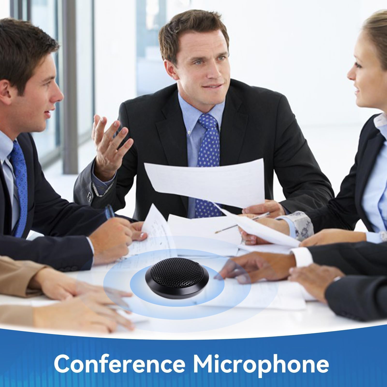 Cyrank Conference Speakerphone 360 Degrees Omnidirectional Pickup Microphone Plug and Play Noise Reduction for Laptop Meetings - View 4 of 9