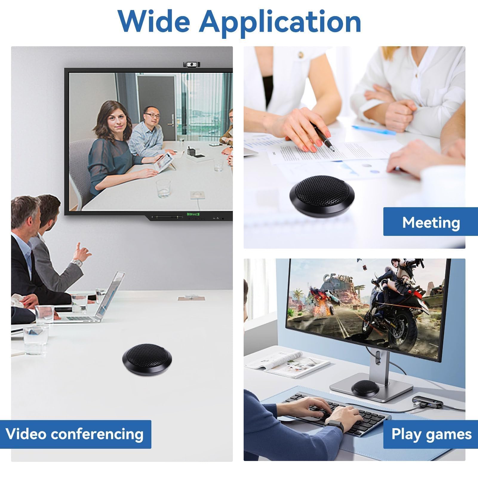 Cyrank Conference Speakerphone 360 Degrees Omnidirectional Pickup Microphone Plug and Play Noise Reduction for Laptop Meetings - View 6 of 9