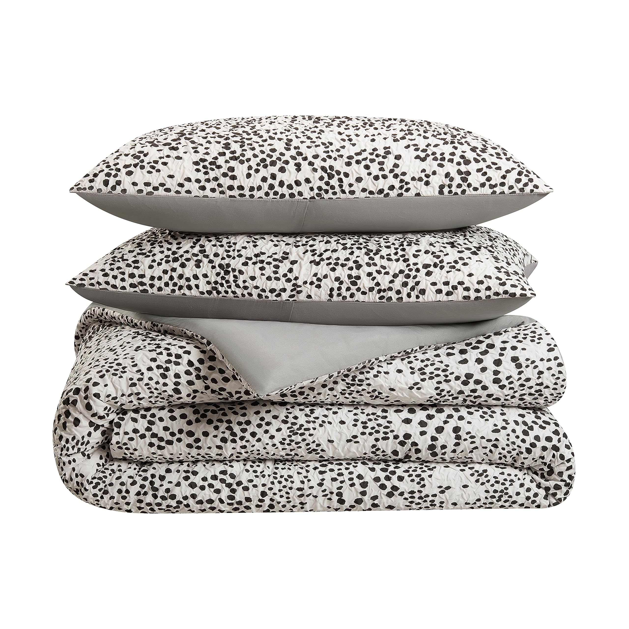Nine West Nine West Layla 7 Piece Leopard Printed Bedding Set Luxurious All Season Comforter Sheets Pillow Shams Queen Black White - View 4 of 9