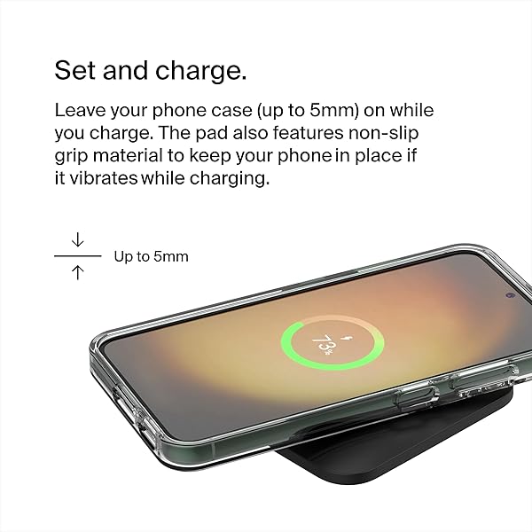 Belkin Belkin BoostCharge Pro 15W Wireless Charging Pad Fast Qi Charger for iPhone Samsung Galaxy AirPods Pro and More Black - View 6 of 8