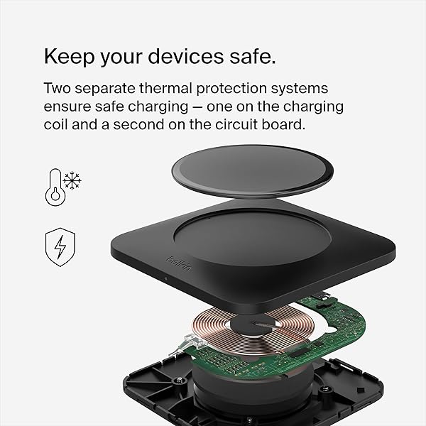 Belkin Belkin BoostCharge Pro 15W Wireless Charging Pad Fast Qi Charger for iPhone Samsung Galaxy AirPods Pro and More Black - View 7 of 8