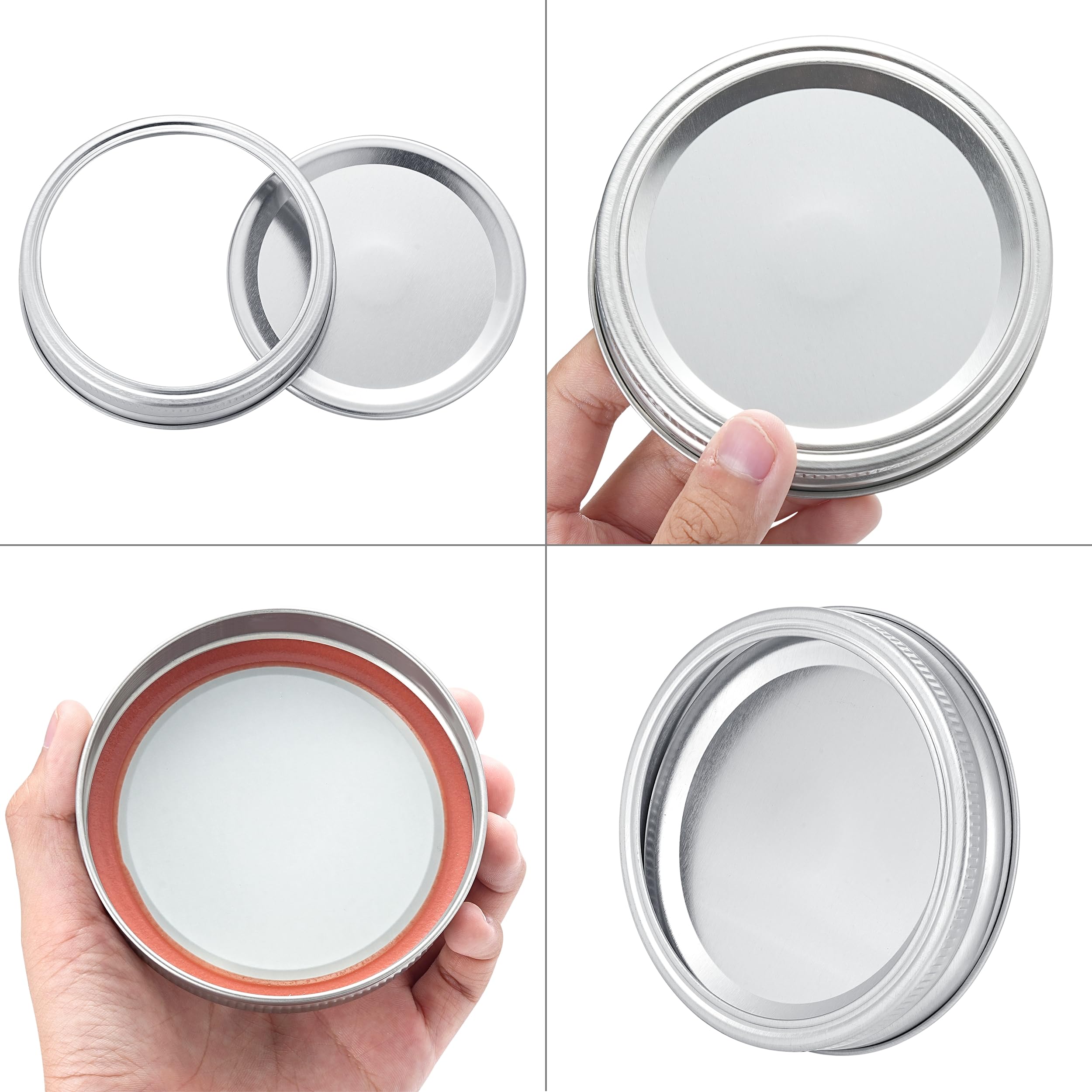 EvaHab 72Pcs Regular Mouth Canning Lids with Rings for Ball and Kerr Jars Airtight Split-Type Metal Lids Perfect Fit for Canning - View 5 of 7